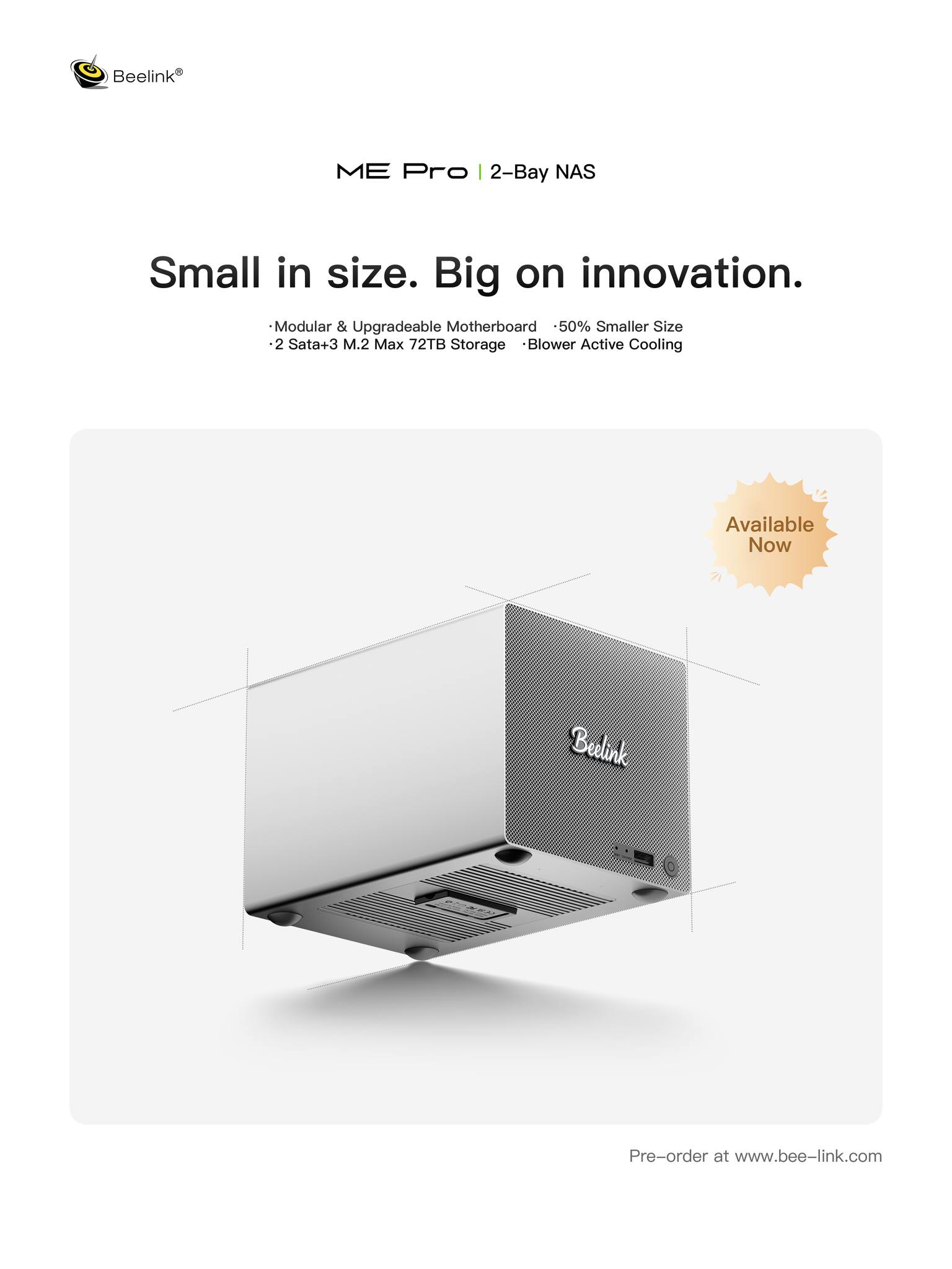 คอมพิวเตอร์ขนาดเล็ก/เก็บข้อมูลบนเครือข่าย beelink me pro 2 bay hybrid nas/ mini pc intel® n150 คอมพิวเตอร์ขนาดเล็ก/เก็บข้อมูลบนเครือข่าย beelink me pro 2 bay hybrid nas/ mini pc intel® n150