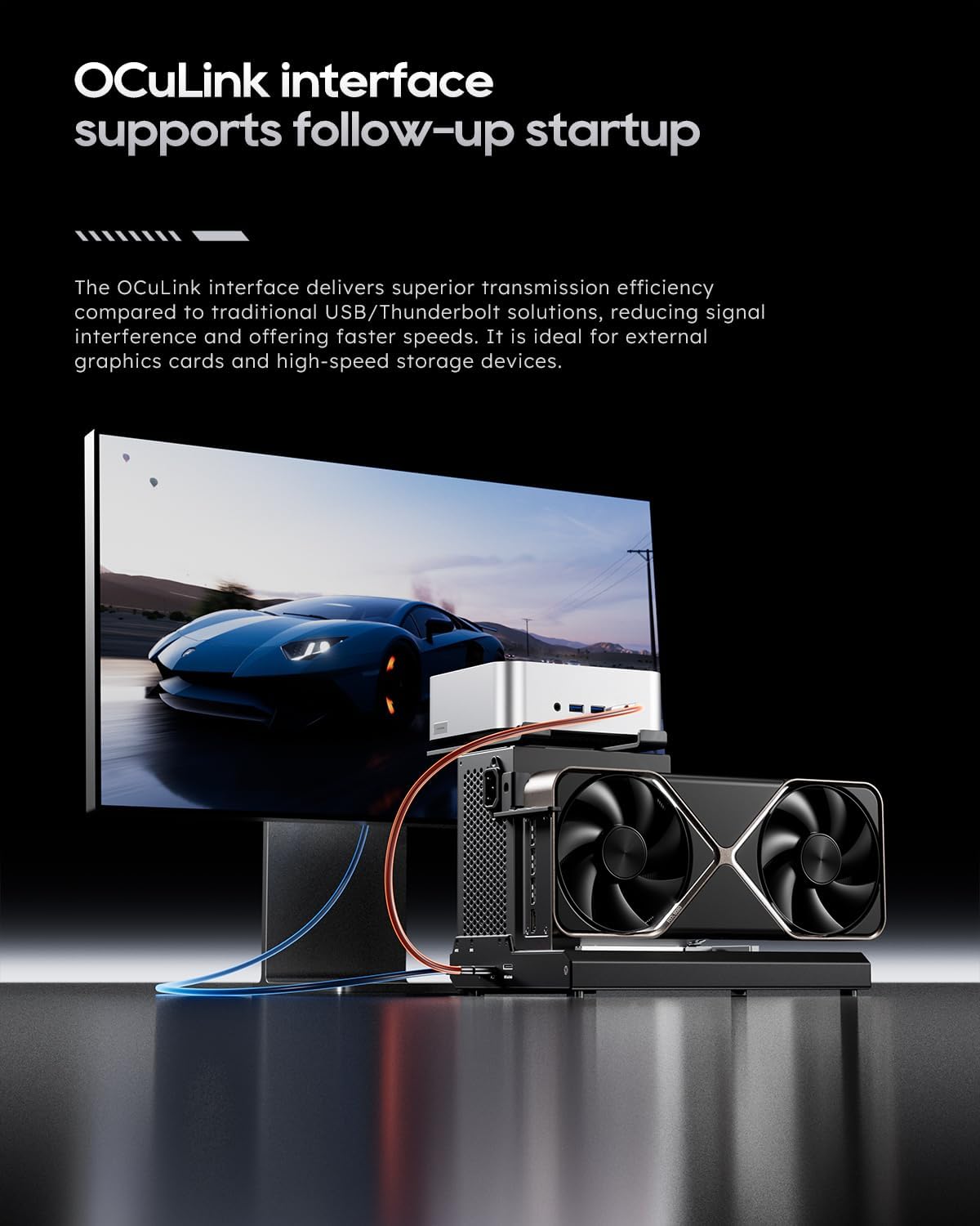 อุปกรณ์ต่อการ์ดจอแยก aoostar egpu dock eg02 tb5+oculink อุปกรณ์ต่อการ์ดจอแยก aoostar egpu dock eg02 tb5+oculink