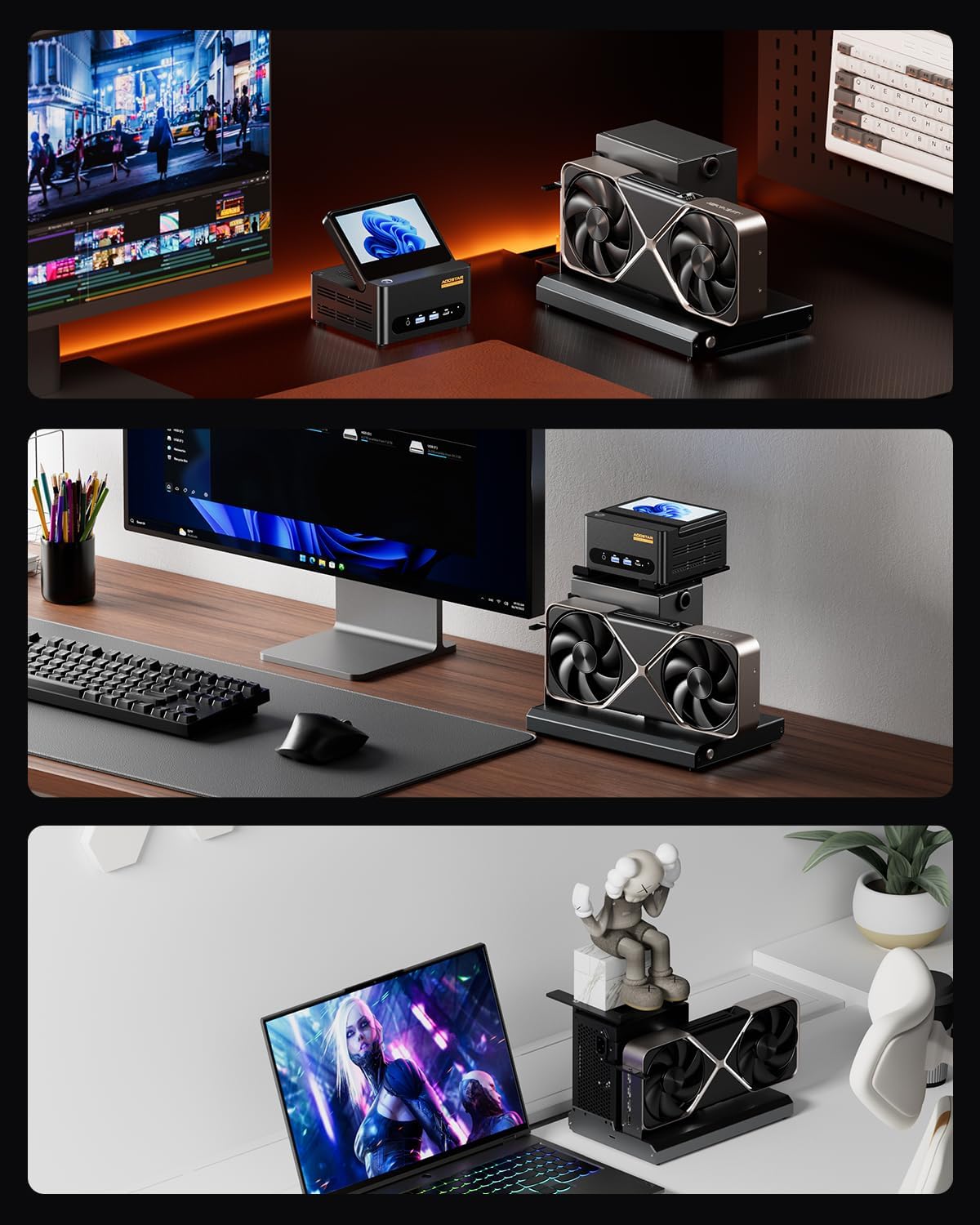อุปกรณ์ต่อการ์ดจอแยก aoostar egpu dock eg02 tb5+oculink อุปกรณ์ต่อการ์ดจอแยก aoostar egpu dock eg02 tb5+oculink
