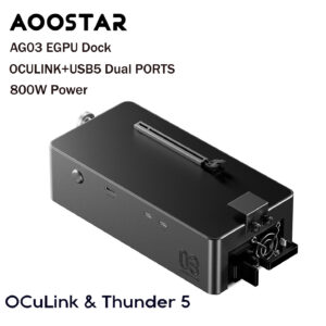 อุปกรณ์ต่อการ์ดจอแยก aoostar ag03 egpu dock oculink dual usb5 (thunderbolt 5) built in 800w us plug