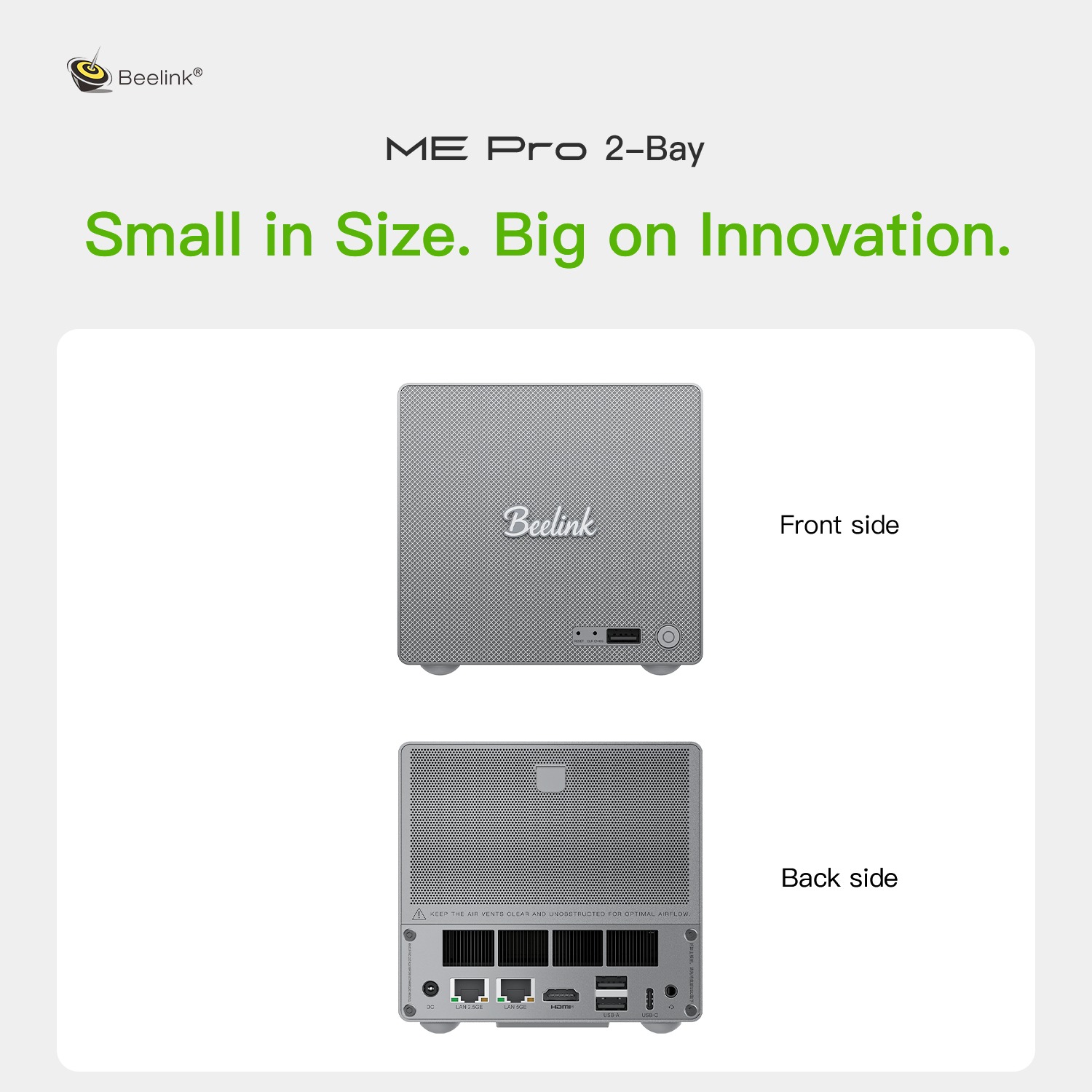 คอมพิวเตอร์ขนาดเล็ก/เก็บข้อมูลบนเครือข่าย beelink me pro 2 bay hybrid nas/ mini pc intel® n150 คอมพิวเตอร์ขนาดเล็ก/เก็บข้อมูลบนเครือข่าย beelink me pro 2 bay hybrid nas/ mini pc intel® n150