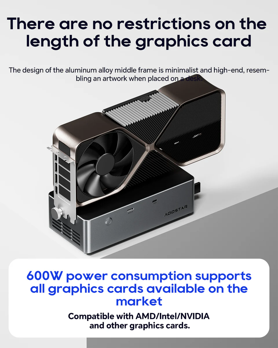 อุปกรณ์ต่อการ์ดจอแยก aoostar ag02 egpu dock oculink usb4 port built in 800w powersupply us plug อุปกรณ์ต่อการ์ดจอแยก aoostar ag02 egpu dock oculink usb4 port built in 800w powersupply us plug