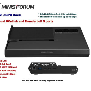 Minisforum DEG2 eGPU dock OCuLink and Thunderbolt 5